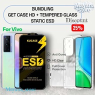 28 - [ECONOMIC PACKAGE] GET 1 CLEAR HD 2.0MM CASE + CLEAR STATIC ANTI-SCRATCH VIVO Y29 4G Y28 Y27 5G