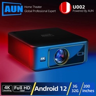 U002 4k Play Full Hd 1080p Android Projector Sealed Optical Engine Bt 5.0 Wifi 3+32g System Movies H