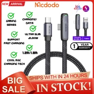 (1Yrs Warranty)MCDODO Zebra Series Type-C 90 Degree Data Cable 1.2m 1.8m Compatible for 36W Type-C C