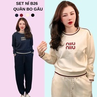 WOMEN'S FALL WINTER SET -B26B-FLEXIBLE Flannel - SOFT, GOOD STRETCH, STANDARD FORM, YOUTHFUL BEAR PA