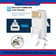 ALLAN CAT7 RJ45 Shielded Pass Through & No Pass Through Connectors Cat7 Cat6A RJ45 Ends Ethernet