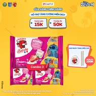 Combo 3 Phô mai vuông Belcube ngọt vị Dâu 78G x 15C