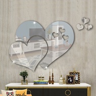 3D Mirror Wall Sticker DIY Love Heart Acrylic Wall Stickers Living Room Home Decoration Accessories