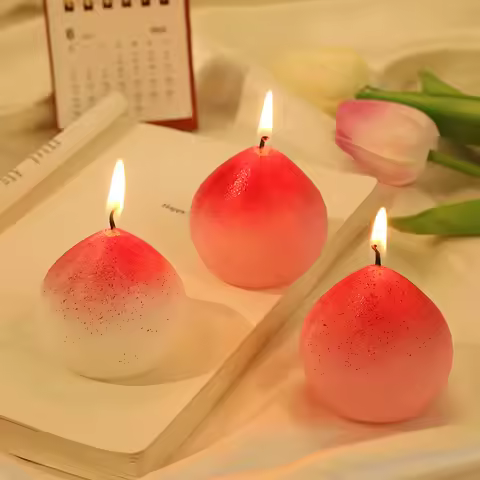 Peach-shaped Tea Candles Handmade Creative Aromatherapy Candle Perfect for DIY Birthday Party Home D