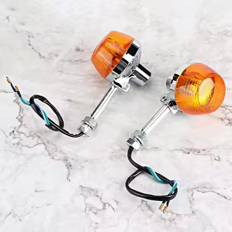 A Pair Motorcycle Indicators Flashers Blinkers Amber Lamp Turn Signal Light For Honda XL100 C70 CT70