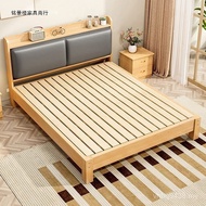 Real 1.5m Modern 1.2m Household Double Bed Rental Room Wooden Bed Single Bed Simple Small Apartment 