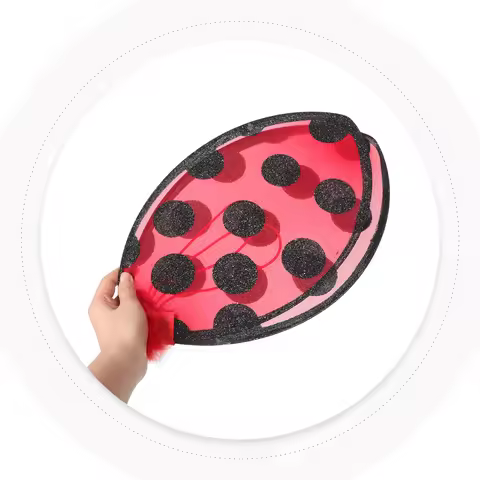 Mesh Foldable Ladybug Wing Lightweight Cosplay Wing Kids Performance Party Ladybug Costume Girl Wing