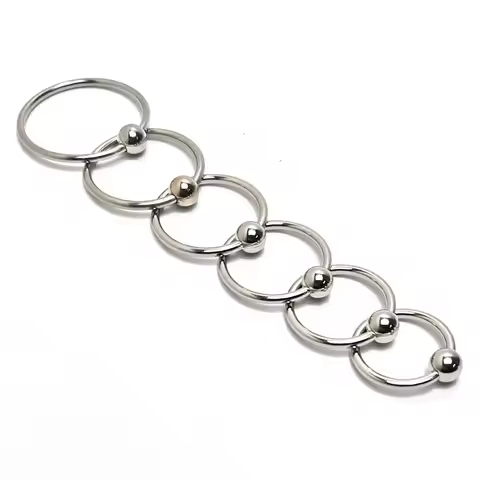 6 Sizes Metal Massage Ring Male Erection Helper Adult Toys for Men Sexual Wellness G-spot Stimulatio