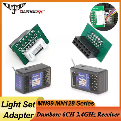 DUMBORC 6CH 2.4GHz P6DC P6DCG Gyro Receiver Light Set Adapter Plug for RC Car Crawler MN Series MN12
