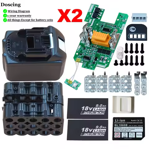 Doscing BL1890 Li-ion Battery Case Discharging/Charging Protection Circuit Board for Makita 18V BL18