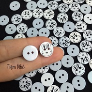 Cute rabbit shirt button size 1.2cm