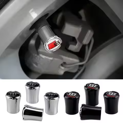 for Audi 4pcs Car Wheels Tire Valve Stem Caps Alloy Cover Sline A3 A4 A5 A6 A7 A8 S3 S4 S5 S6 S8 Q3 