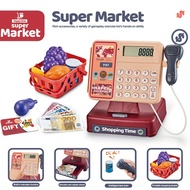 Ready Stock Cashier Machine Toys Pretend Play Set Supermarket Cash Register Casher Mainan Budak Pere