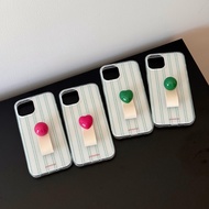 Simple Green Stripes Cream White Phone Case For OPPO Find X8 Pro X7 F27 F21 Pro Plus A3 A3i A2 A1 Pr