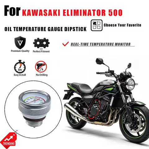 For Kawasaki Eliminator 500 EL500 Motorcycle Engine Oil Temperature Gauge Dipstick Retro Accesorios 