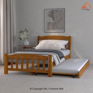 MARA Solid Wooded Beddframe / Bedframe / Katil Kayu / Pullout Bed / Katil Bujang