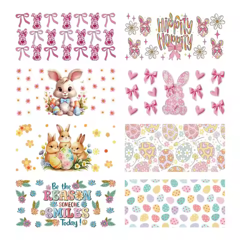 UV DTF Transfer Sticker Easter Day For The 16oz Libbey Glasses Wraps Bottles Cup Can DIY Waterproof 