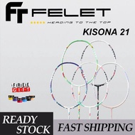Ready Stock】Felet Kisona 21 4U 82Gram 31lbs Racket Badminton Racket (100% Original) Equipment Grip R