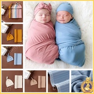 OMG* Newborn Baby Cotton Swaddle Wrap Towel with Headband Hat 2pcs set