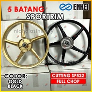 5 Batang Sportrim Enkei LC135/Y125Z/Y15ZR/W100/W110/W125/KRISS 1/KRISS 2/EX5/DASH II (Gold/Black) Mo