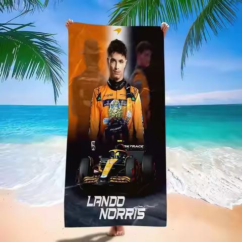 Lando Norris F1 Beach Towel 2D Single Print Racing Home Accessory Fan-Themed Motorsport-Themed Attra