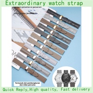 Apply To SWAROVSKI OMEGA CHOPARD FOSSIL CARTIER Grey Genuine Leather Unisex Watch Strap
