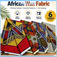 FKILLA0FSB - African Wax Print Cloth | 6 Yards Soft Cotton Ankara for Sewing