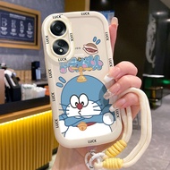 OPPO A58 4G A78 4G A58 5G A58X 5G A78 5G A1X 5G A2X 5G Case Blue Cat With Lanyard