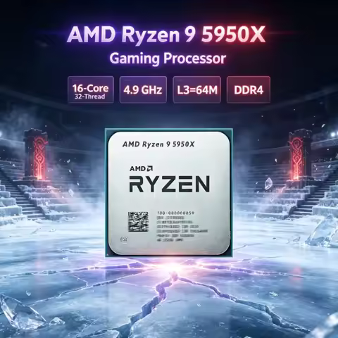 AMD Ryzen 9 5950X L3=64M Socket AM4 16-Core 32-Thread but without cooler 105W 3.4 GHz Gaming CPU DDR