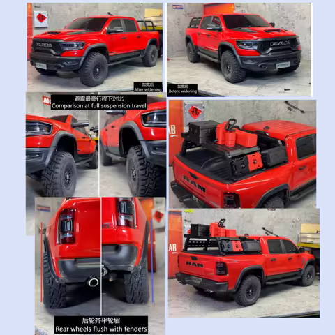 1/8 Scale Dodge RAM1500 RC Trail Crawler 4X4 by Traction Hobby Car body rear bucket Appearance modif