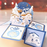 Three-Dimensional Christmas Greeting Card New Surprise Box Christmas Santa Claus Card Holiday Gift Girlfriends' Gift