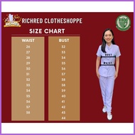 ☈ ◪ ♙ BSN OLFU UNIFORM /OLFU NEW BS NURSING UNIFORM BLOUSE AND PANTS PITCH TWILL with LOGO