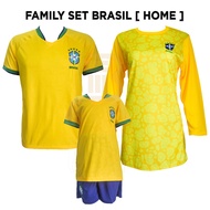 Baju Family BRAZIL World Cup Sedondon IBU AYAH ANAK / Baju Keluaga / Baju Couple Set / Jersey Bola F