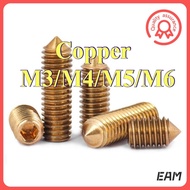 Brass tapered pointed Hex Socket Cone Tip Headless Grub Screw Allen Key Set Bolt Skru Elenkey Alenke