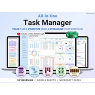 Task Tracker Spreadsheet Team Task Manager Google Sheets Excel To-Do List Daily Weekly Planner Eisen