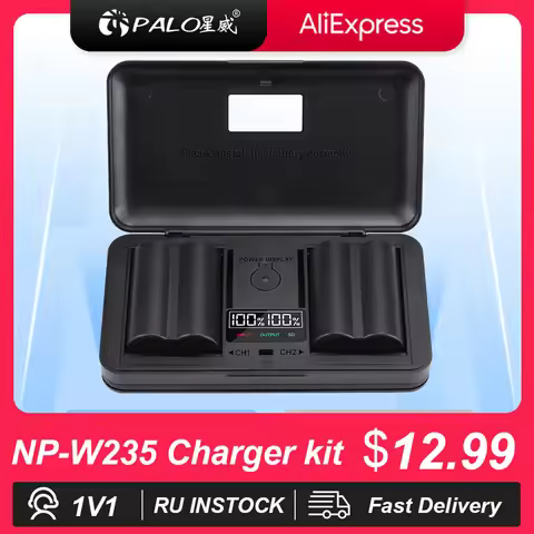 PALO 2600mAh NP-W235 NP W235 Battery +Storage Box Charger For Fujifilm Fuji X-T4 XT4 GFX100S X-H2S X