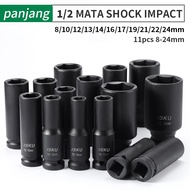 ISKU Mata Kunci Sok Impact Panjang 8-24mm/Kunci Impact Sok Panjang/Impact Socket 8-24mm