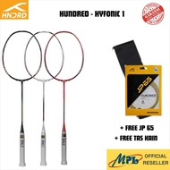 HUNDRED HYFONIC 1 BADMINTON RACKET + JP 65 STRINGS + CLOTH BAG