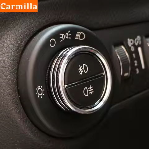 Carmilla Car Sticker for Jeep Compass 2017 - 2021 Renegade 2014 - 2021 Fog Lamps Adjustment Knob Cov