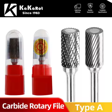 KaKarot 3mm 6mm Shank Type A Tungsten Carbide Rotary Files Burr Drill Bits CNC Engraving Rotary Tool