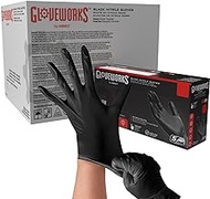GlovePlus Industrial Black Nitrile Gloves, Case of 1000, 5 mil, Size Medium, Latex Free, Powder Free, Textured, Disposable, GPNB44100