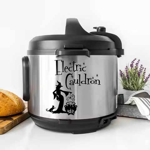 Electric Cauldron Instant Pot Decal, Witch Cauldron Kitchen Vinyl Sticker, Pressure Cooker Vinyl Wat