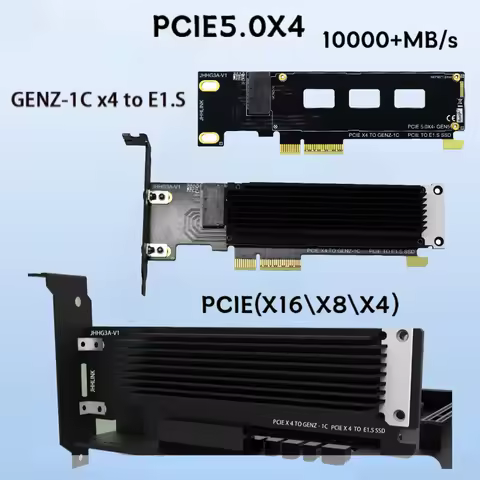 PCIe 5.0 X4 GENZ-1C To E1.S Gen5 SSD Adapter Riser Card Full Set Bracket NVMe Ssd Protocol Support X