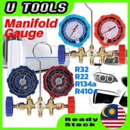 Manifold Gauge R32 R410a R134a R22 Gas Meter With Charging Hose Suitable For Aircond Daikin Panasoni