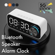 Bluetooth Speaker Wireless with Thermometer Alarm Clock LED HiFi Super Bass Subwoofer Music Player Desktop