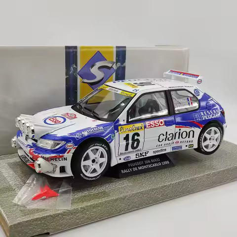 Diecast SOLIDO S 1:18 Scale 306 Maxi Monte Carlo Rally 1998 Alloy Car Model