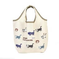 Kusuguru Japan 寬口型手提外出包 Matilda帆布厚底手提包 -淡綠