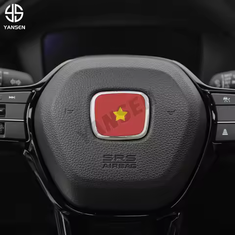 Red H Logo Emblem Badge For Honda Fit Jazz City Odyssey Jade Vezel Civic Accord CRV HRV Car Steering