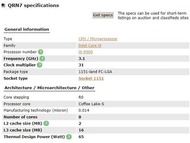 CPU Intel i9-9900  QRN7 3.1G 8核心/16緒