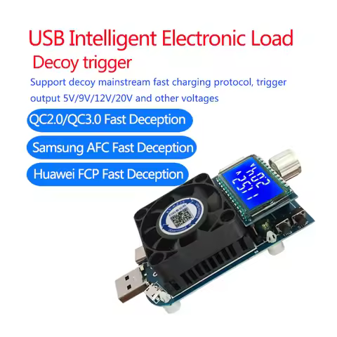 QC2.0 3.0 5V 9V USB tester DC Digital voltmeter current amp multifunction Electronic load Battery ca